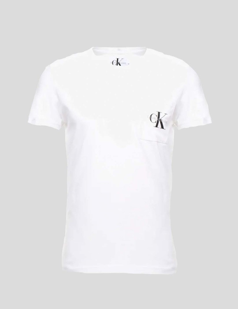 T-shirt CALVIN KLEIN monogram pocket tee white